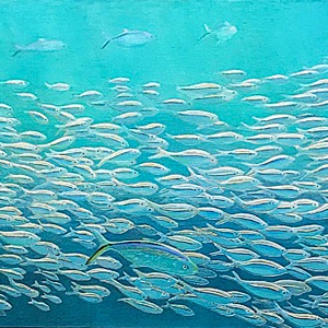 Oils & Acrylics on Carved Wood